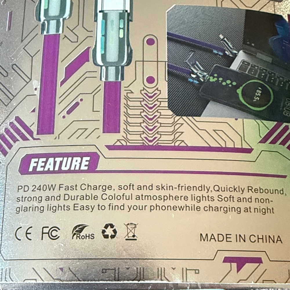 2-in-2 Fast Data Fast Charging Cable - NWT - Picture 6 of 6